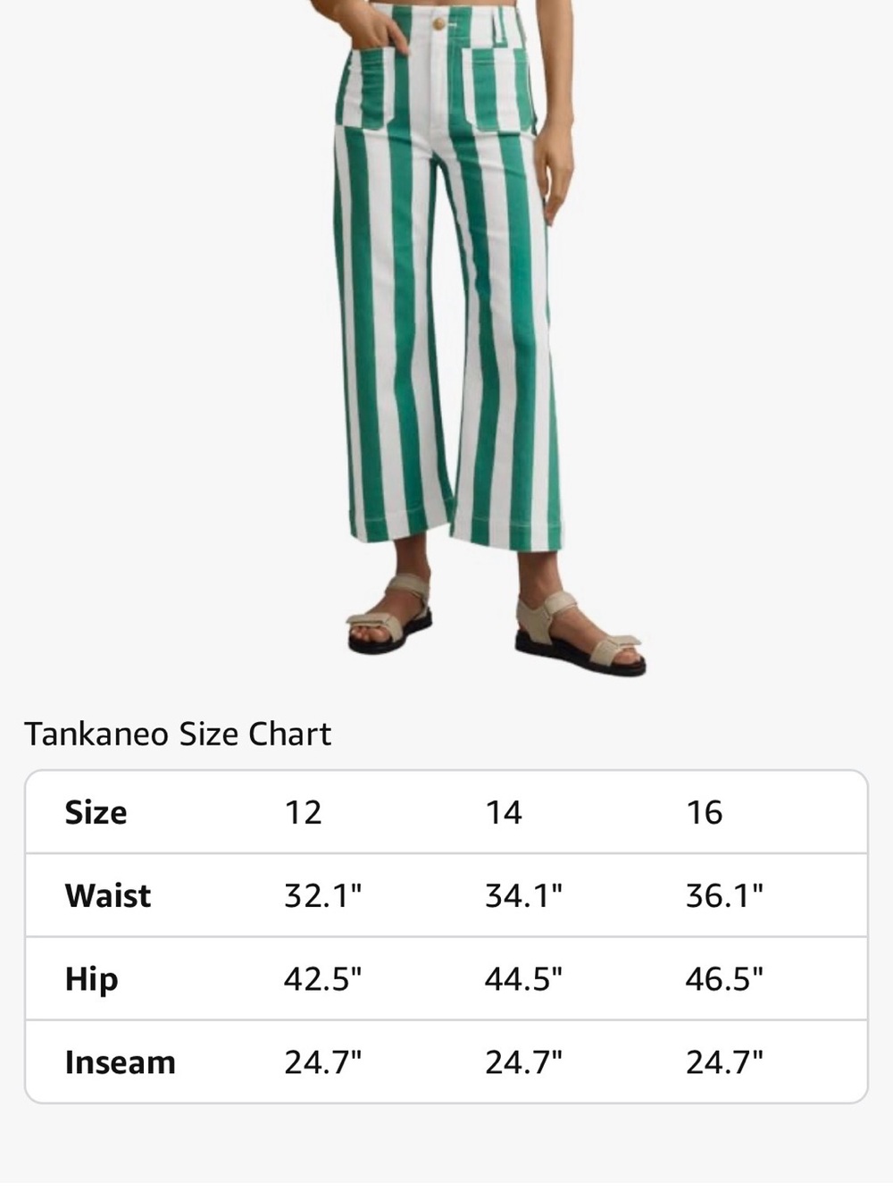 Anthropologie inspired! Green and white striped jeans, size 14 - Picture 5 of 5